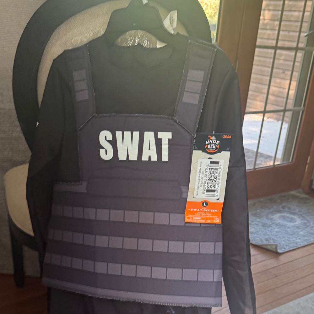 New SWAT Costume Vest Large Kids 12-14